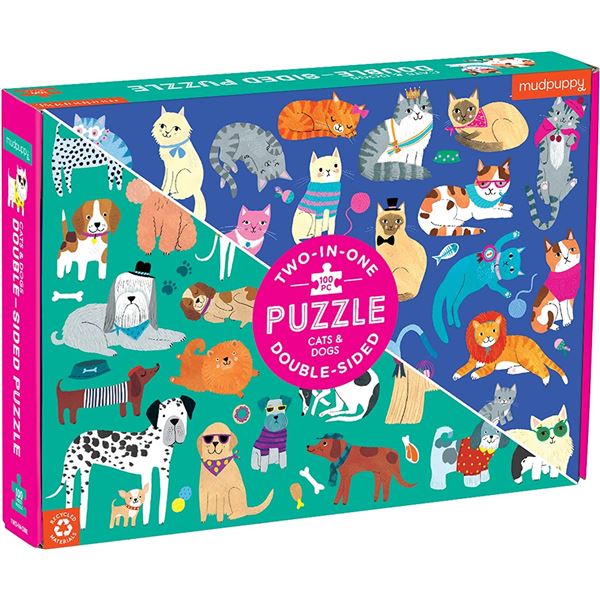 NEW 100PCS 2-1 MUDPUPPY DOUBLE SIDED CATS & DOG