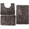 Image 1 : NEW 3 PIECE CHENILLE SHAG BATH MAT SET, GREY