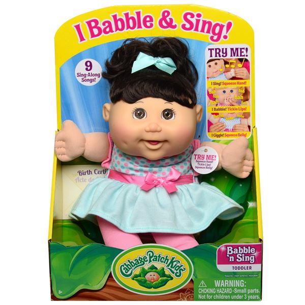 NEW I BABBLE AND SING CABBAGE PATCH DOLL