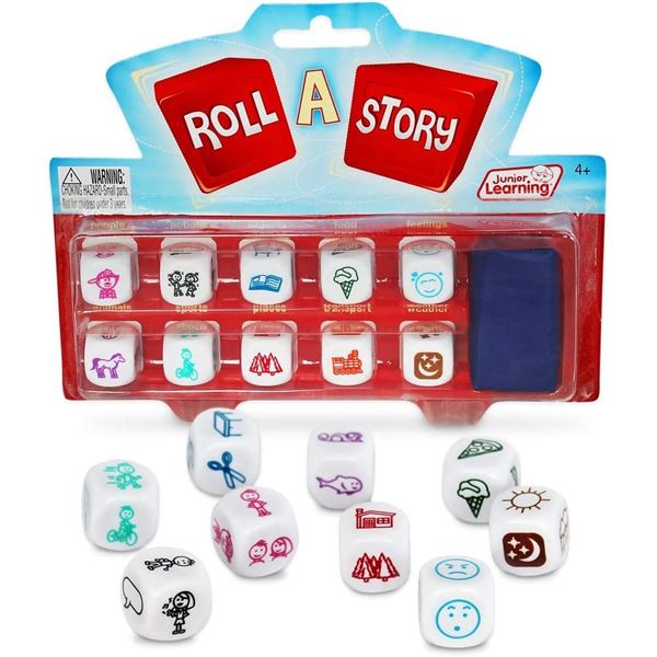 NEW JUNIOR LEARNING ROLL A STORY CREATIVE GAME