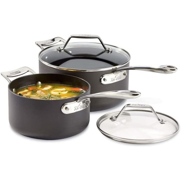 NEW ALL CLAD 2.5QT AND ALL CLAD 4QT NON STICK POTS