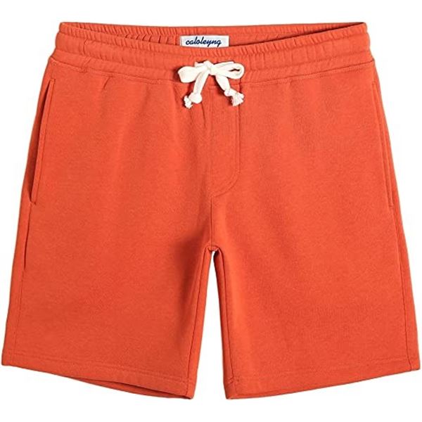 NEW CALOLEYNG MENS LARGE SHORTS, ORANGE