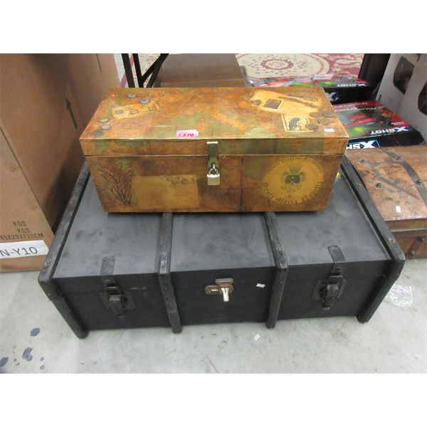 2 Wood Storage Trunks