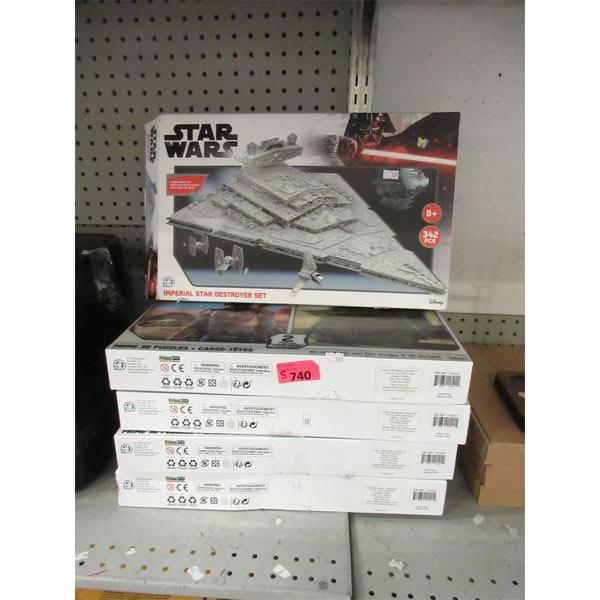 Star Wars Imperial Star Destroyer Set & 4 Star Wars Puzzles 