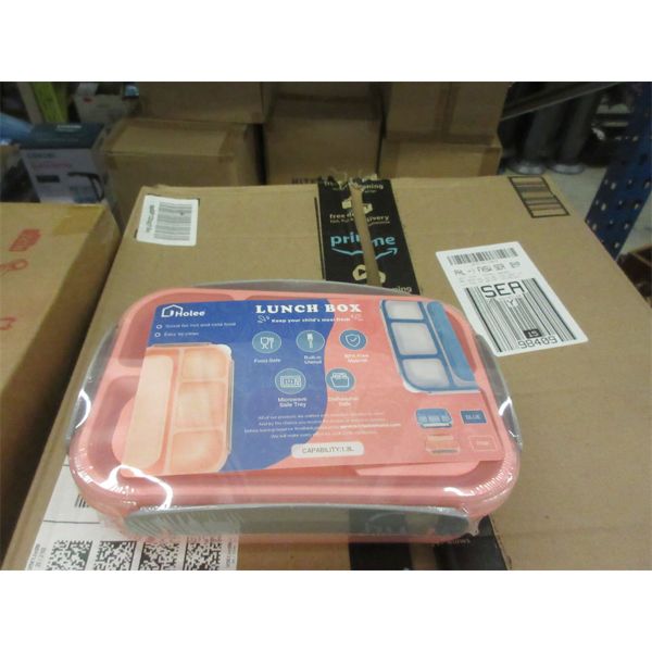 3 New Children's Pink Bento Lunch Boxes