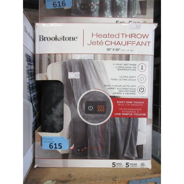 Grey Brookstone Heated Throw - 50" x 60"