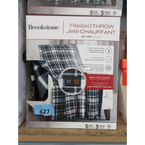 Blue Plaid Brookstone Heated Throw - 50  x 60 