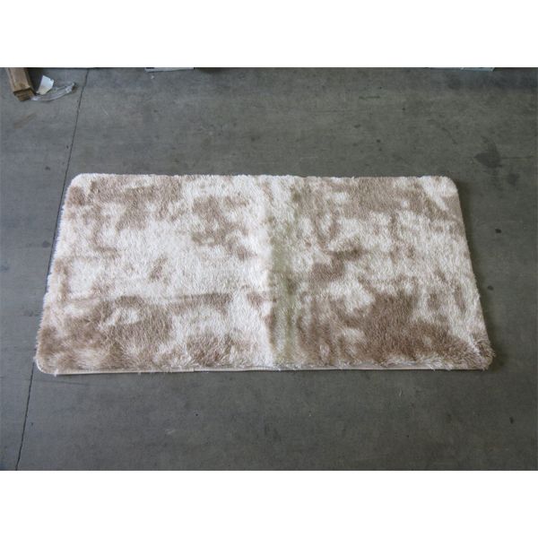 New Beige Slip Resistant Fun Fur Mat - 64" x 33"