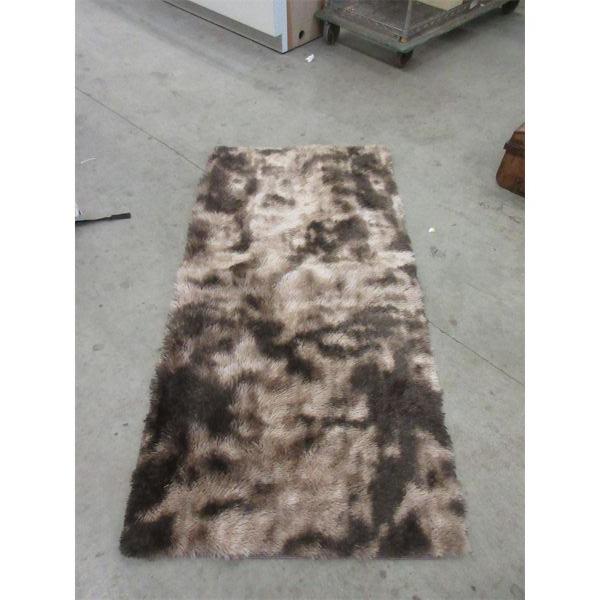 New Brown Slip Resistant Fun Fur Mat - 64  x 33 