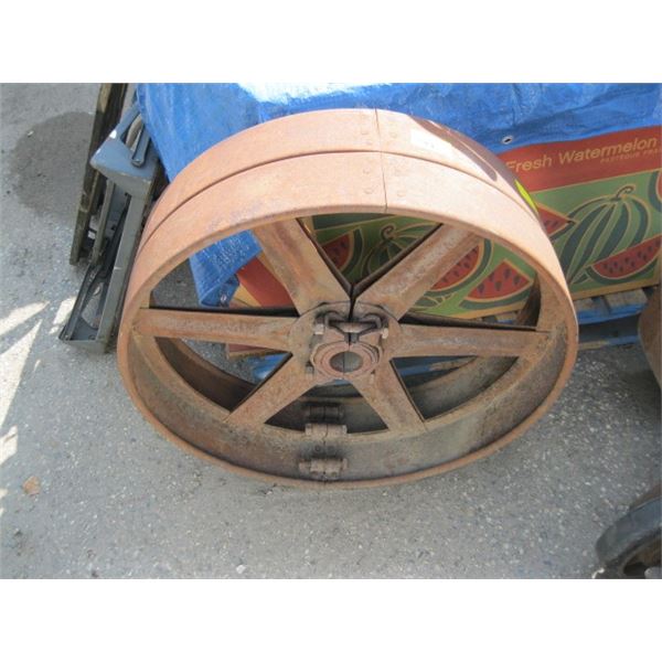 2 LG. PULLEY WHEELS