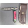 Image 1 : Straight Razor Knife - Damascus Blade - NEW Hand Made c/w Leather Sheath