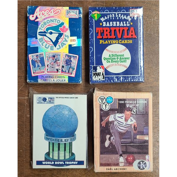 Blue Jays & Bicycle Playing Card Sets + 2 Bowling Card Sets
