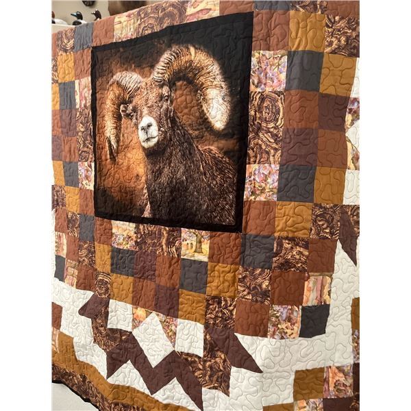 ONE-OF-A-KIND BIGHORN SHEEP QUILT CUSTOM MADE BY SUSAN MARTIN-COSTALES