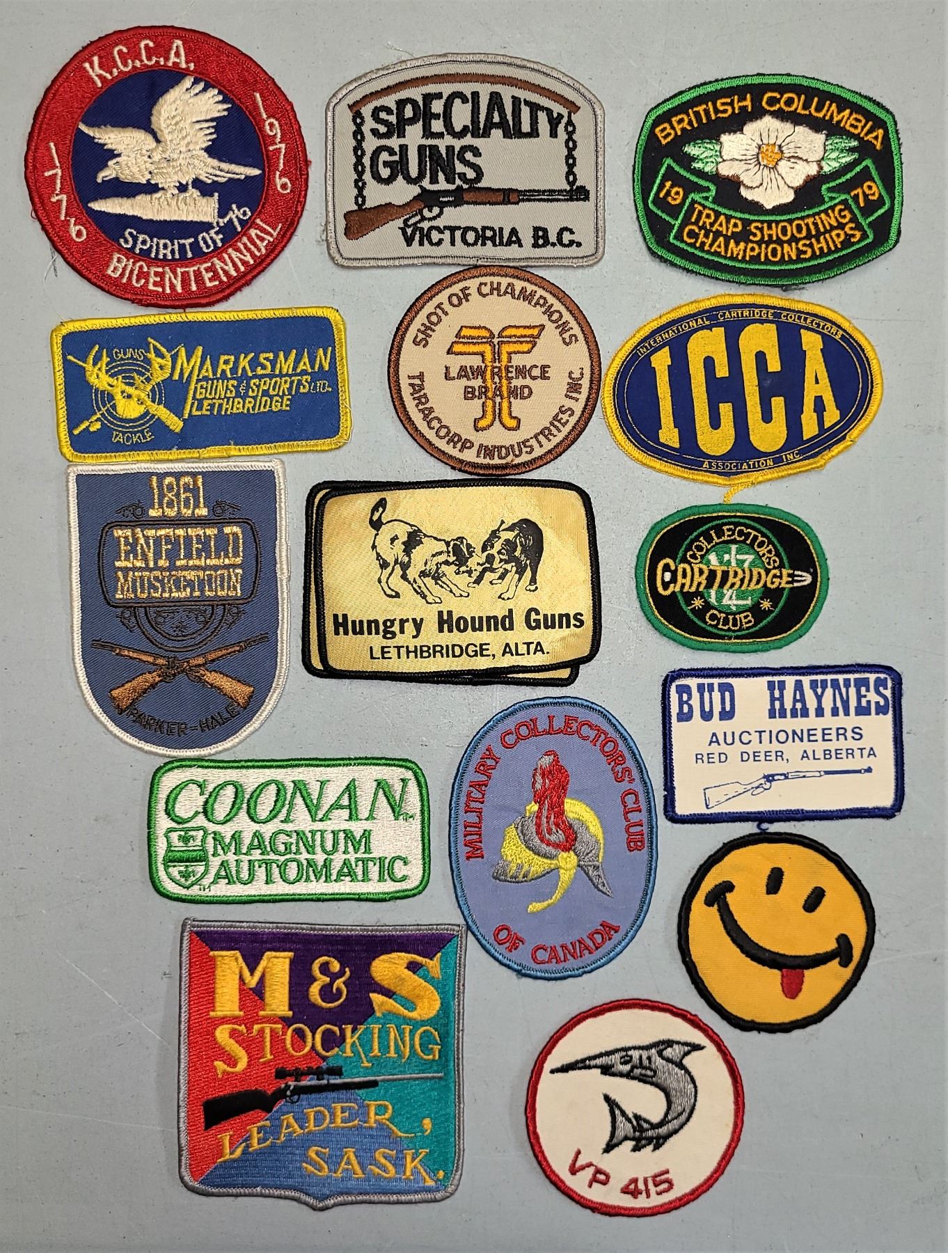 Gun Clubs & Stores PLUS more .. Vintage Cloth Patch Lot - 16 Pc