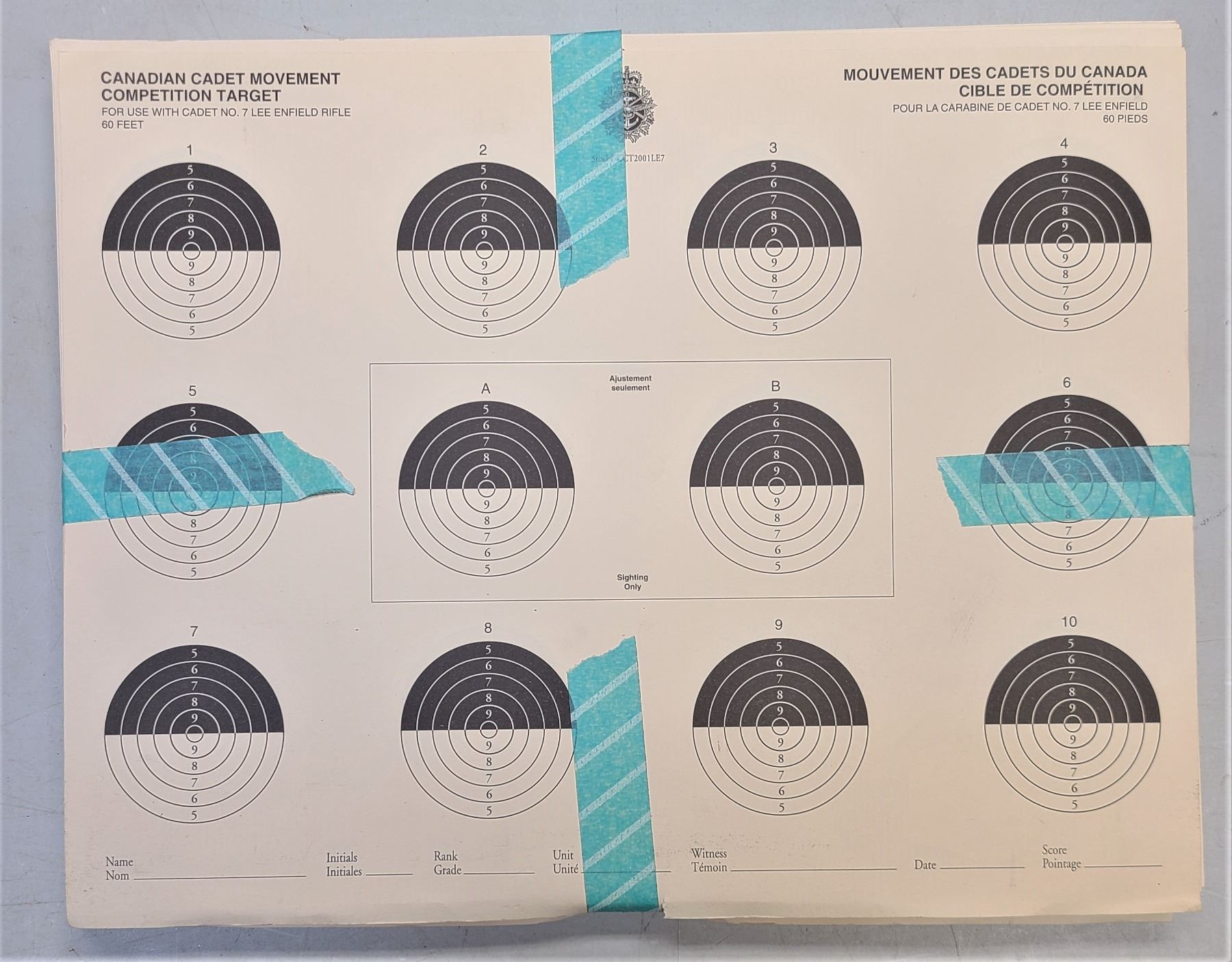 Comp Target Canadian Cadet Movement Competition Targets - 80 Sheet Pack