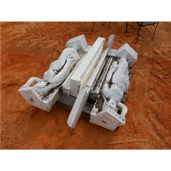 MARBLE STATUE FIREPLACE MANTLE