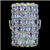 Image 2 : Natural Unheated Tanzanite & Sapphire Ring