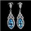 Image 1 : Natural Swiss Blue Topaz Earrings
