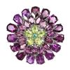 Image 2 : Natural Rhodolite Garnet & Peridot Ring