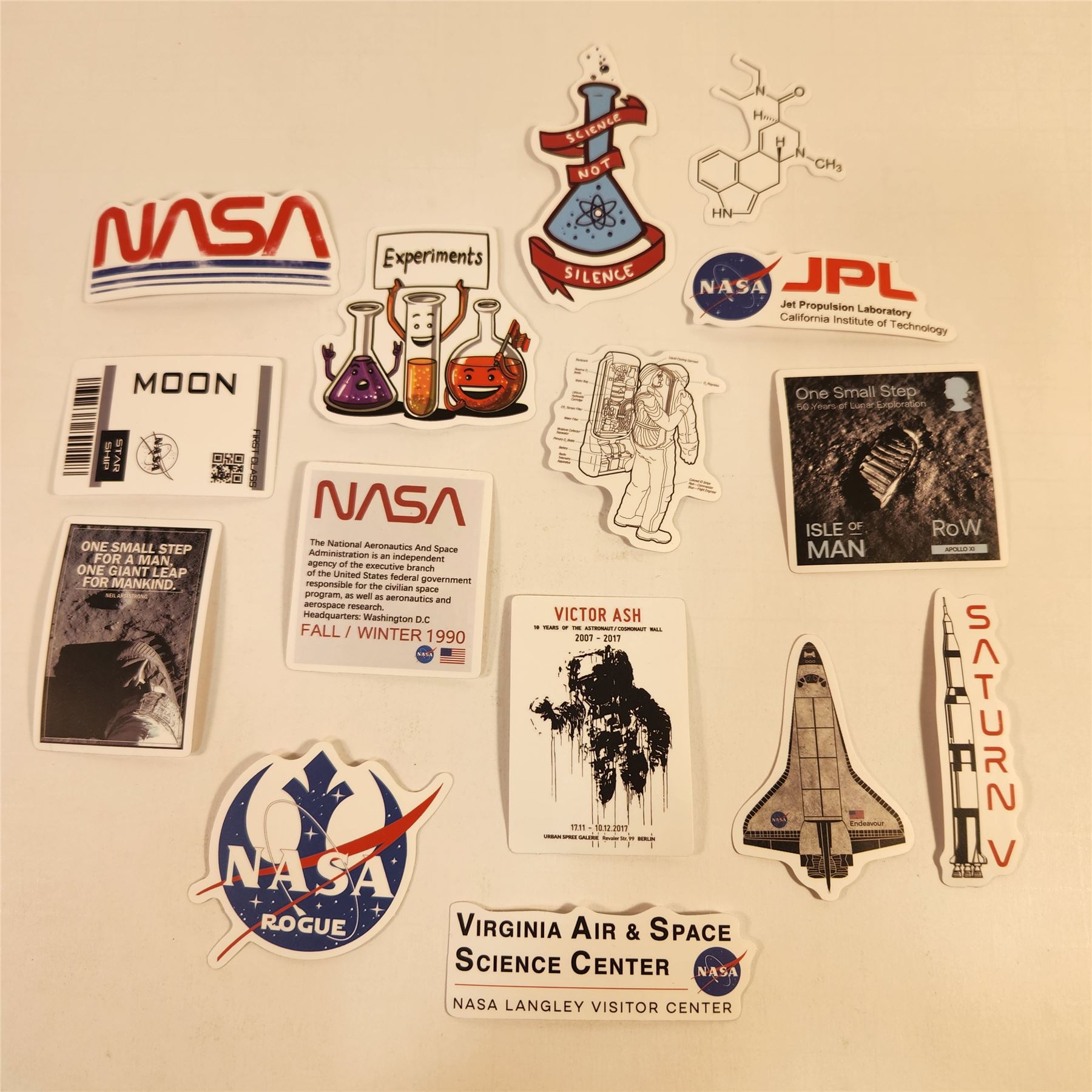 15 NASA/Science Themed Stickers
