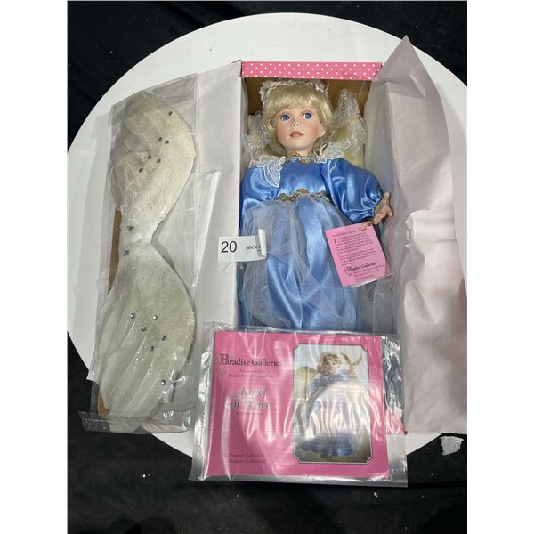 Treasure Collection Paradise Galleries Doll with Blue Dress & Wings" Angel of Peace"