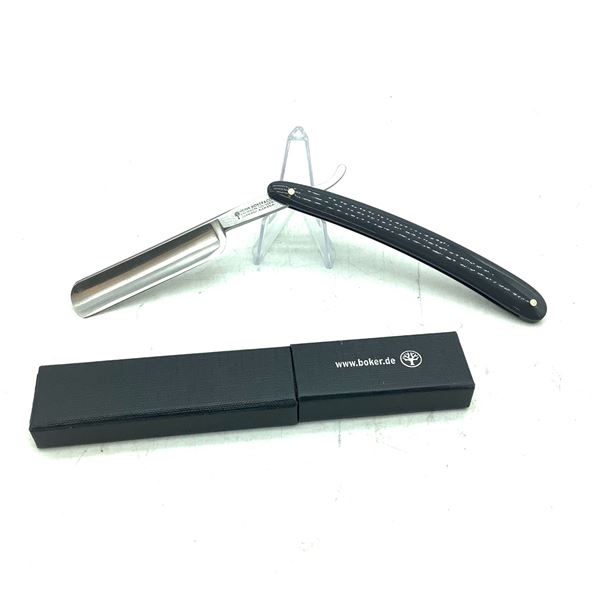 Boker Solingen Straight Razor with Grey Handle