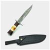 Image 1 : Fixed 9" Blade Bowie Knife with Wood Handle, Leather Sheath