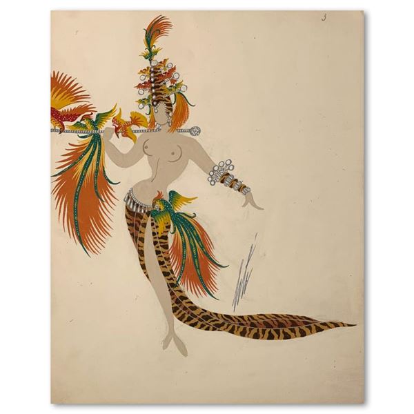 Deuxieme porteuse d'oiseaux by Erte (1892-1990)
