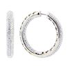 Image 2 : 5.30 ctw Diamond Hoop Earrings - 14KT White Gold