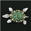 Image 2 : Vintage 18k Two Tone Gold 0.46 ctw Diamond Ruby Eye Enamel Turtle Tortoise Brooc