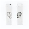 Image 1 : Movado 18k White Gold 0.15 ctw Pave Set Round Diamond Wrapped Heart Bar Earrings