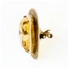 Image 5 : Antique 14K Rosy Yellow Gold 20 ctw Cushion Bezel Citrine Scale Pattern Pin Broo