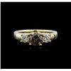 Image 2 : 14KT Yellow Gold 0.98 ctw Brown Diamond Ring