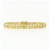 Image 1 : Men's 14K Solid Yellow Gold 8" Fancy Nugget Textured Boxy Link Chain Bracelet