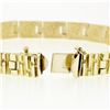 Image 4 : Men's 14K Solid Yellow Gold 8" Fancy Nugget Textured Boxy Link Chain Bracelet