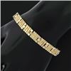 Image 8 : Men's 14K Solid Yellow Gold 8" Fancy Nugget Textured Boxy Link Chain Bracelet