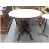 Image 1 : Ornate Carved Mahogany Marble Top Oval Table