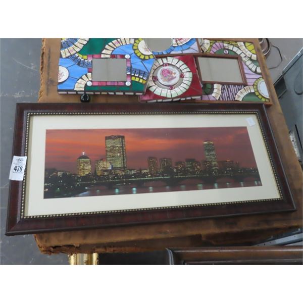 Framed Tampa Photograph - 34  x 16 