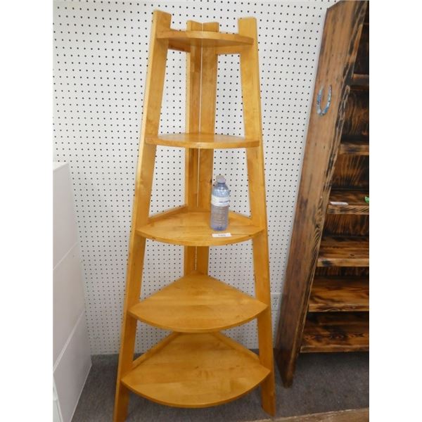wooden corner storage/shelving unit