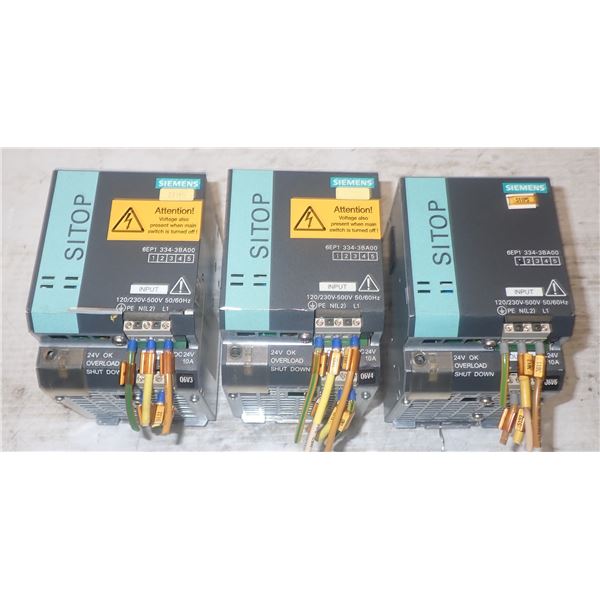 (3) Siemens #6EP1 334-3BA00 Power Supplies