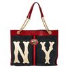 Image 1 : Gucci NY Navy Suede Red Leather Yankees Rajah Bag