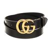 Image 1 : Gucci Black Leather GHW GG Thin Belt 80
