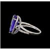 Image 3 : 14KT White Gold 5.36 ctw Tanzanite and Diamond Ring