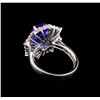 Image 3 : 14KT White Gold 5.20 ctw Tanzanite and Diamond Ring