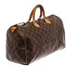 Image 2 : Louis Vuitton Brown Monogram Canvas Leather Speedy 40 Bag