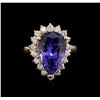 Image 2 : 7.52 ctw Tanzanite and Diamond Ring - 14KT Rose Gold