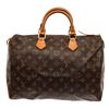 Image 1 : Louis Vuitton Brown Monogram Canvas Speedy 35 Satchel Bag