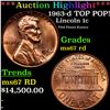 Image 1 : ***Auction Highlight*** 1963-d Lincoln Cent TOP POP! 1c Graded GEM++ Unc RD By USCG (fc)