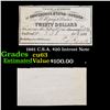 Image 1 : 1861 C.S.A. $20 Intrest Note Grades Select CU