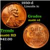 Image 1 : 1950-d Lincoln Cent 1c Grades GEM+ Unc RD